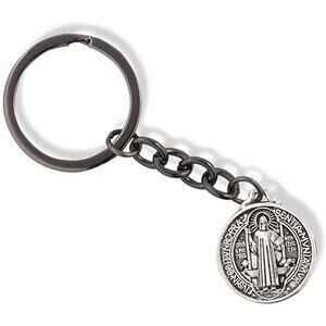 St Benedict Keychain - Medal San Benito Religious Keychain